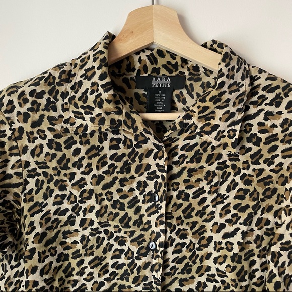 Silk Leopard Print button up - Picture 6 of 6